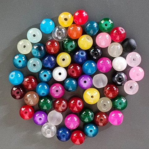 FANC Multi-color Glass Beads size 8mm, 180 Beads