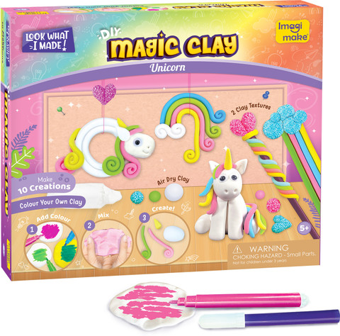 Imagimake Magic Clay Colour Create Unicorn Craft Kit Air