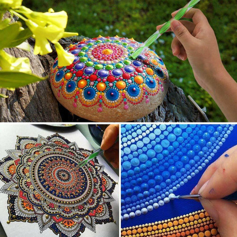 Levin Mandala Art Dot Painting Designer Acrylic Tools Set (8 Pcs Mandal  Tool Pcs Dotting Tool)