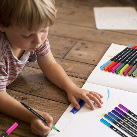 Corslet Brush Pen 24 Colors Dual Tip Markers Brush