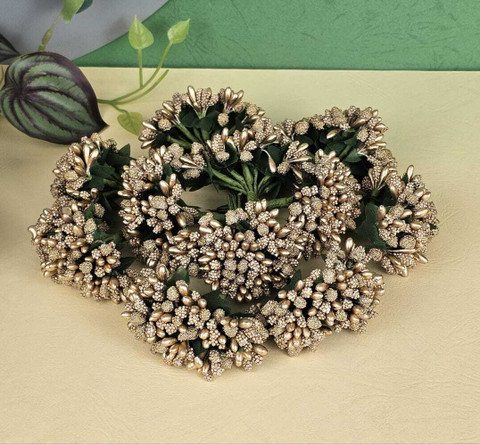 Satyam Kraft Artificial Pollen Flowers for Hair Accessories(12