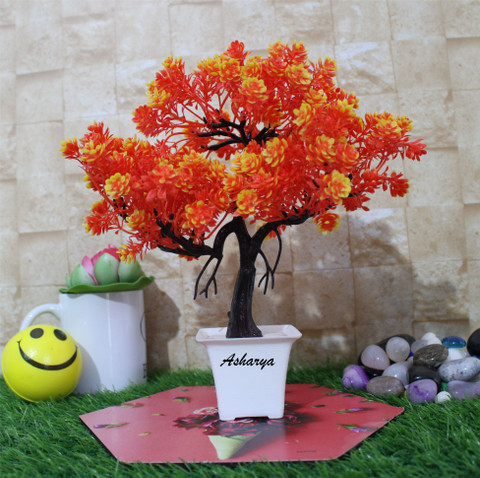 Asharya Artificial Orange Tree with Pot for Living Room, Office