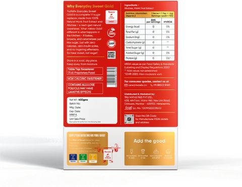 TruNativ Everyday Sweet Gold, Allulose & Monkfruit Powder, 1:1 Sugar Replacer, Diabetic Sweetener (400 g) - Image 4