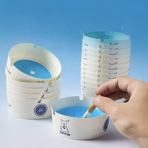 BME 10pcs Disposable Foam Ashtray for home, office, and travel use