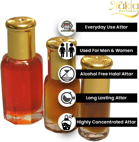 Nakia White Oud, Amber, White Musk, Dubai Nights Attar Perfume Oil