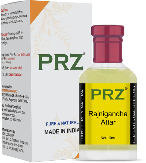 PRZ Rajnigandha Attar Roll-on For Unisex (10 ML) Pure Natural