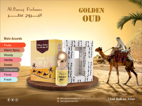 AL BUROOJ PERFUMES Golden Oud Luxury Attar 12ml Floral Attar Price