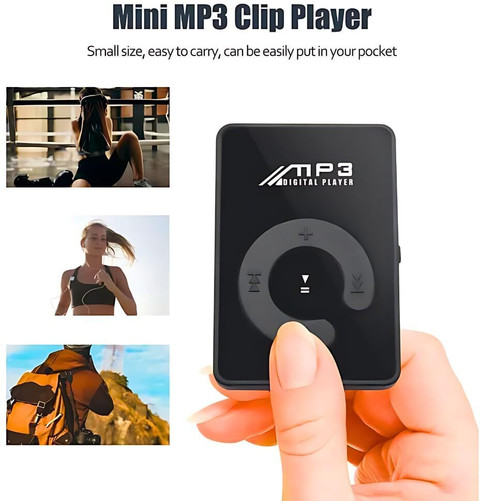 c lip to mp3 Mini Player, Portable Clip On Music Player with 8GB Memory, USB Rechargeable Battery, Built in Speaker and Earphone for Sports, Running, Silver : Toys & Games Best Buy