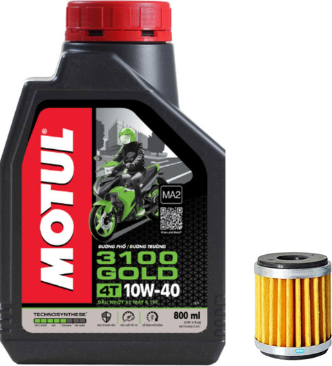 MOTUL 3100 4T Gold 10W-40 Synthetic Blend Engine Oil 1L R15 Oil