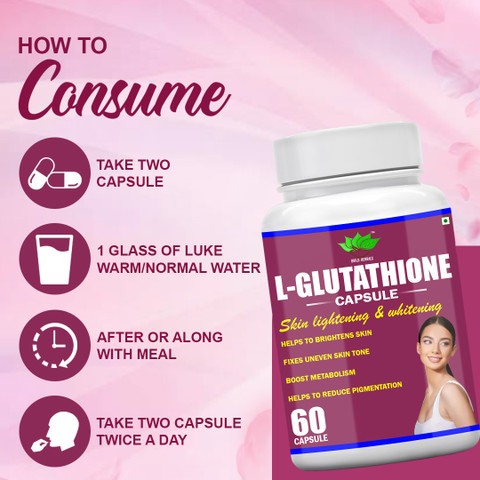 BIRJI HERBALS L-Glutathione Skin Lightening & Whitening Capsule Price in India