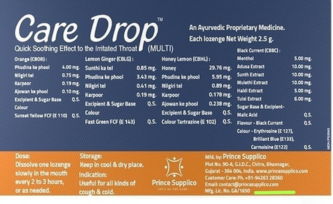 Care Drop Multi Flavour Ayurvedic Lozenges I 120 Tablets Price in India ...