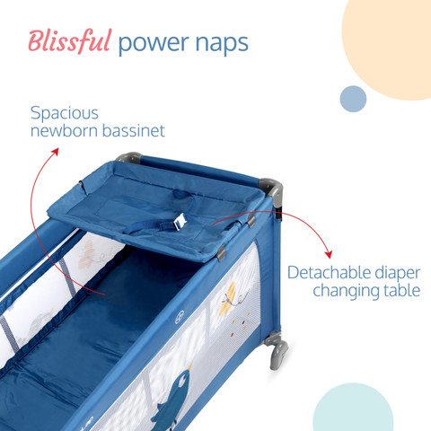 LuvLap Wonderjoy Baby Playpen Playard Folding Baby Bed Cum Cot