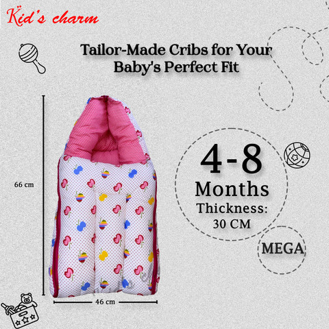 Kid's Charm Kid’s Charm Cherry in Baby's Cotton Bed Cum Carry Bed  Printed Baby Sleeping Bag-Baby Bed-Infant Portable Bassinet-Nest for  Co-Sleeping