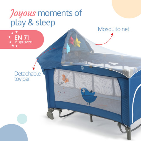 LuvLap Wonderjoy Baby Playpen Playard Folding Baby Bed Cum Cot