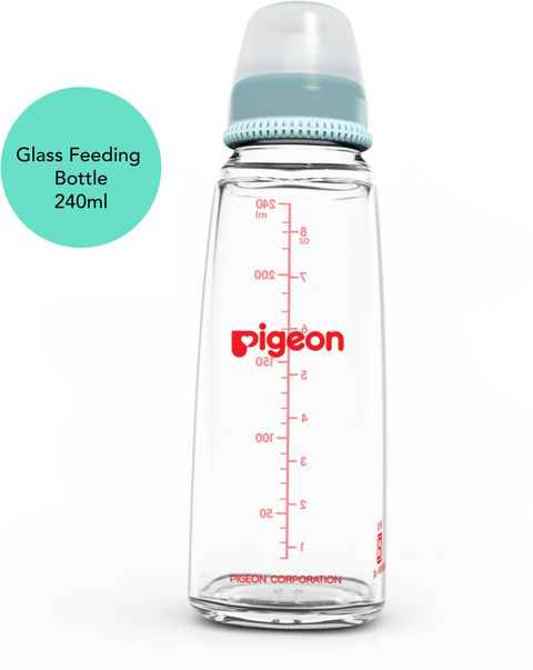 Pigeon GLASS FEEDING BOTTLE PALEWITH ADD NIPPLE L 240 ml