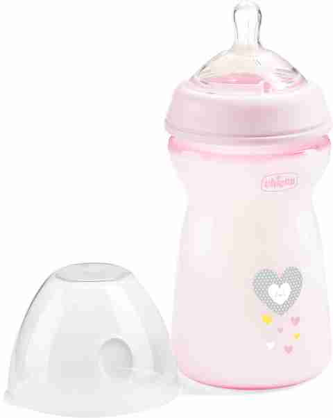 Chicco Natural Feeling Feeding Bottle (330ml, Slow) (Pink) 330 ml