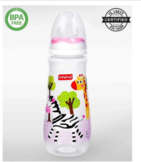 babyhug drop AntiColic Sterilizable Feeding Bottle -(250x2)ml (Color/Print  May Vary) 250 ml - Main Image