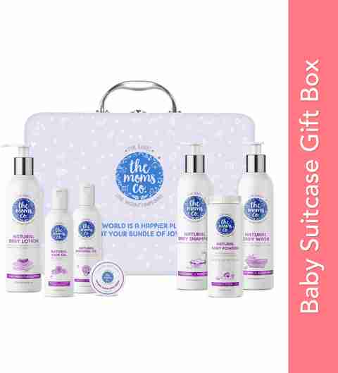 The Moms Everything for Baby Suitcase Gift Box With Skin and Hair  Care Newborn Baby