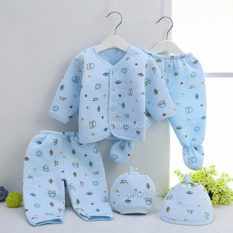 PIKIPOO Presents New Born Baby Winter Wear Keep warm Cartoon Printing  Clothe Sets Cotton