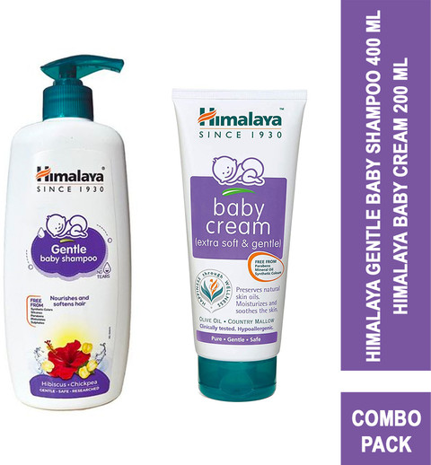 HIMALAYA GENTLE BABY SHAMPOO 400ml+BABY CREAM 200ml Bundle pack
