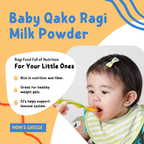BABY QAKO Ragi Milk Powder Traditional Porridge Baby Food Cereal