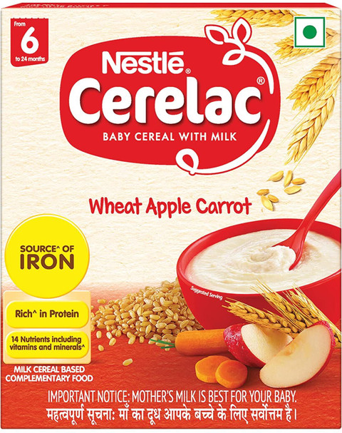 Nestle Cerelac Wheat Apple Carrot Cereal From to 24 Months Cereal