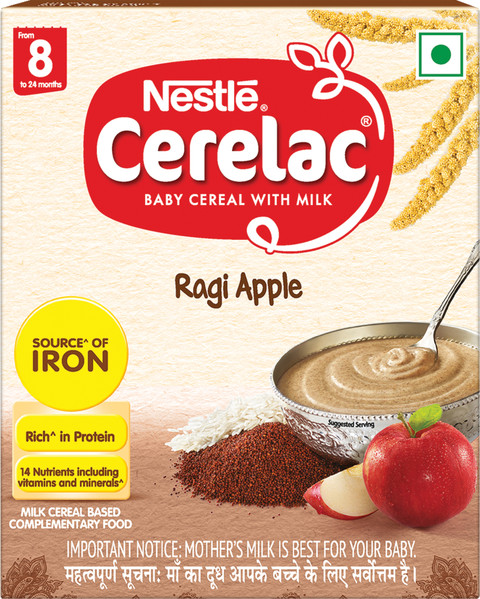 Nestle Cerelac Baby Cereal with Milk, Ragi Apple From to 24