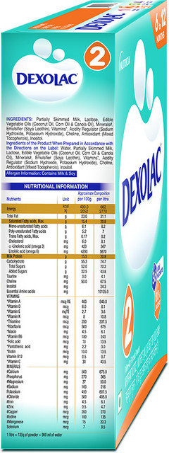 DEXOLAC Stage Follow Up infant milk formula Powder for Babies