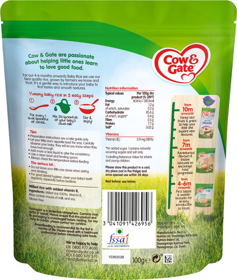 Cow Gate Banana Porridge, Nutritious Baby Cereal, UK-Made Cereal