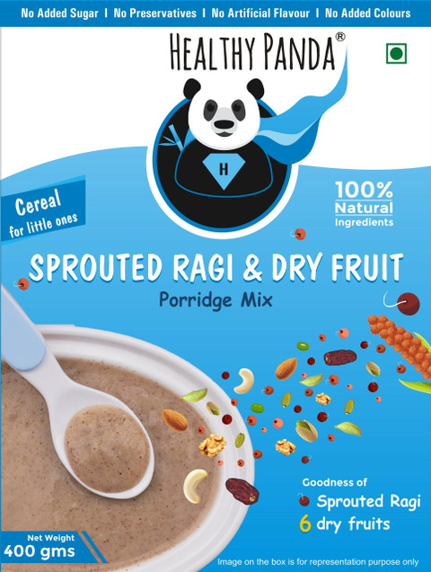 HEALTHY PANDA Organic Sprouted Ragi Dry fruit Porridge Powder for