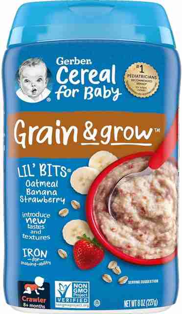 GERBER Lil' Bits Banana Strawberry Baby Oatmeal Cereal Price in