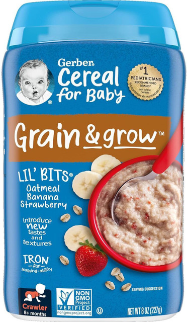 GERBER Lil' Bits Banana Strawberry Baby Oatmeal Cereal Price in