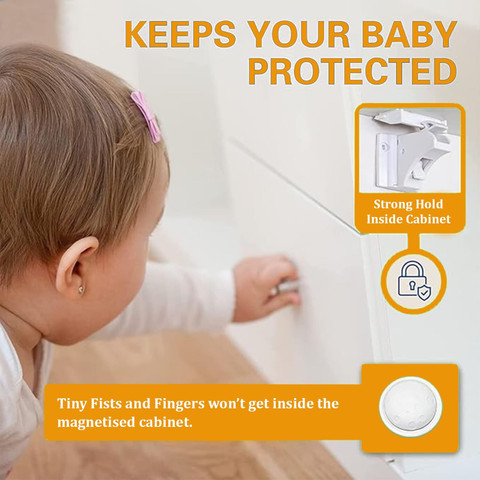 Safe-o-kid Locks Keys Magnetic Cabinet Locks, No Drill