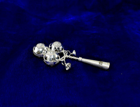 KMJ pure silver rattle/jhunjhuna with whistle for baby Rattle