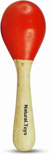 Wooden Maracas Rattle Musical Instrument Rattle Wooden Toy  (Set of Pc) Rattle