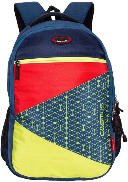Cosmus Colors Blue School Bag 40 L Backpack Yellow, Navy Blue