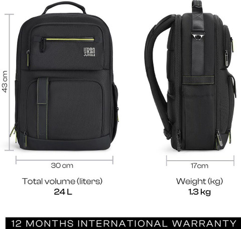 Urban Jungle by Safari Shuttle 24 L Laptop Backpack Black - Price