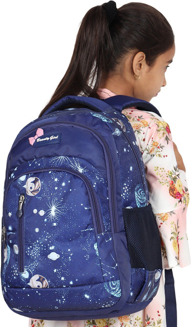BEAUTY GIRLS Polyester DESIGNER FLOWER PRINT School 30 L Backpack