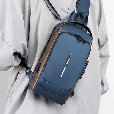 ZWEELAY Waterproof Crossbody Sling Bag Unisex Chest Bag with USB