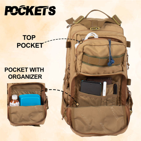 F Gear Military Tactical 29 L Backpack Khaki Price in India