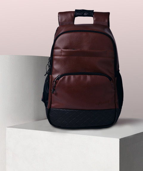 F Gear Luxur Brown 25L Laptop Backpack - Water-Resistant, Padded Compartment For 15.6" Laptop