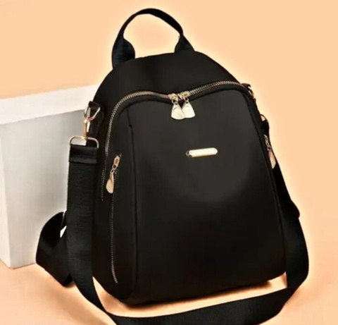 RHK Small Backpack Theft Proof Bag For Girls Black 15 L