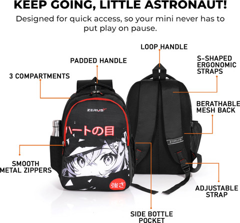 ZERUS Japanese Anime Style School College Backpack for Boys Girls