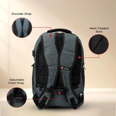 SWISS MILITARY with Rain Cover 26 L Laptop Backpack