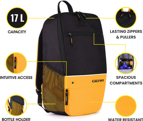 Gear SUPERIOR XL BACKPACK 17 L Backpack BLACK-YELLOW - Price in