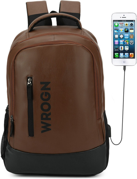 WROGN USB Charging Port, Anti-theft Pocket, inches faux