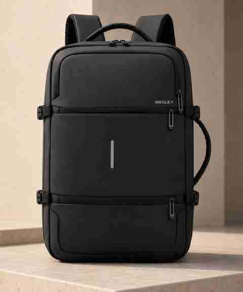 WESLEY Large 50L Laptop Backpack Anti Theft Black - Image 5