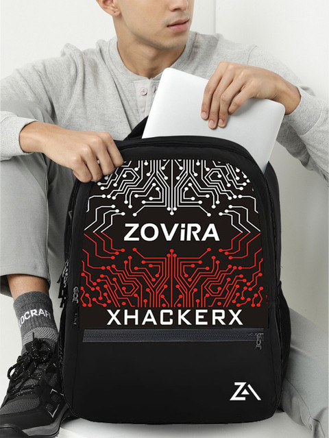 ZOVIRA Xhacker Gaming Laptop Backpack, Black with Circuit Board