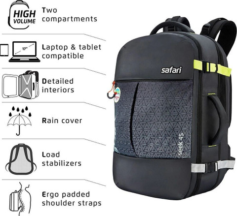 SAFARI Seek Expandable Unisex with Suitcase compartment 45 L Large