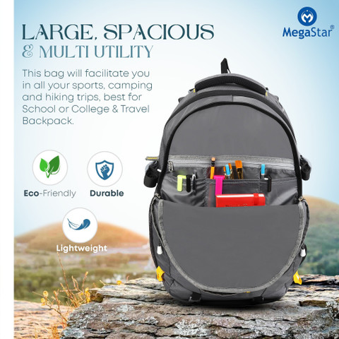 MegaStar Ultimate Premium Waterproof Bag For Travelling Trekking Rucksack  Hiking Camping 45 L Laptop Backpack - Main Image